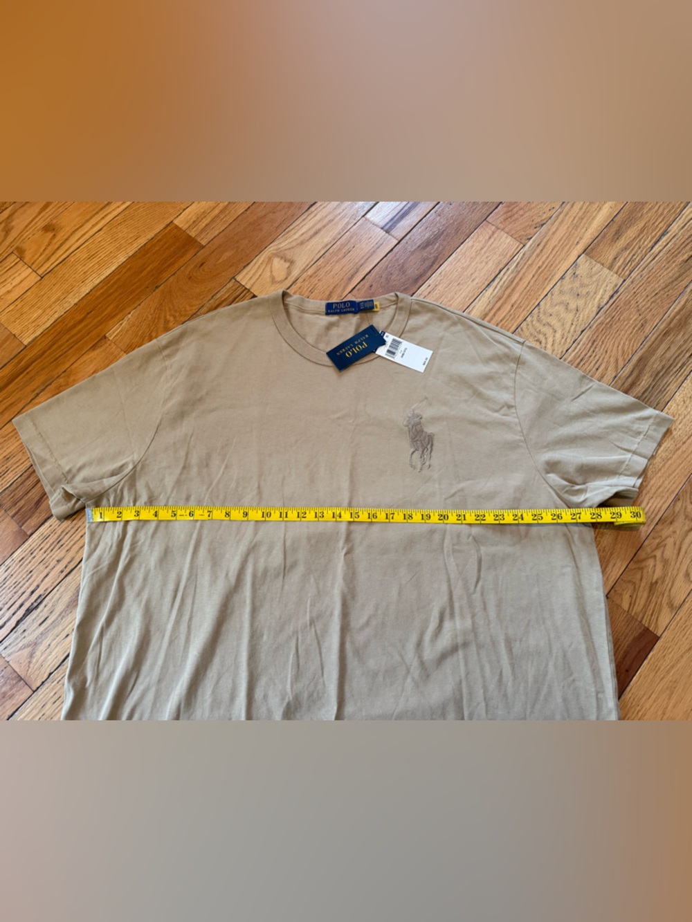 Polo Ralph Lauren Beige Embroidered BIG PONY Classic Fit T Shirt Men’s Size 3XB - Picture 12 of 13